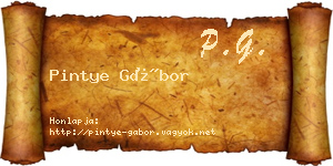 Pintye Gábor névjegykártya